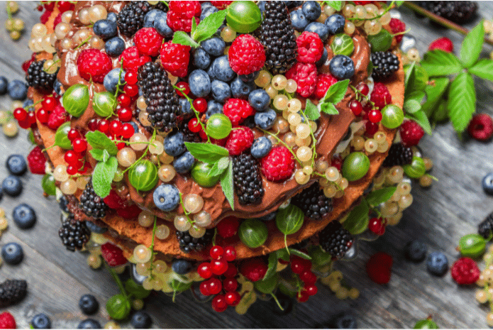 lots of fruits cake